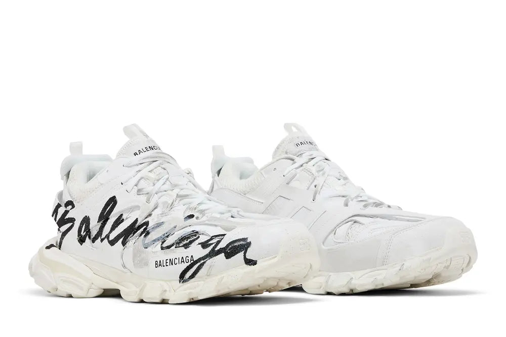 BALENCIAGA TRACK SIGNATURE SNEAKER IN WHITE