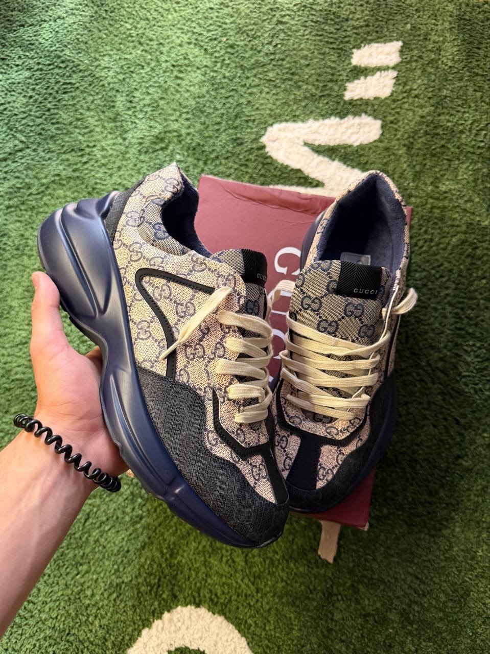 GUCCI RHYTON 'BEIGE BLUE MONOGRAM'